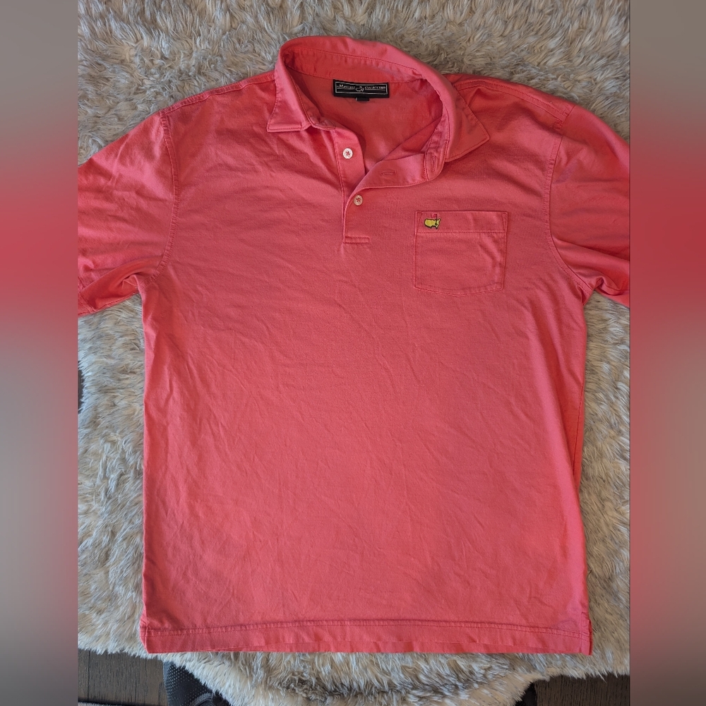 Masters Collection Augusta National Golf Polo Shirt Mens Medium Pink Pocket Logo